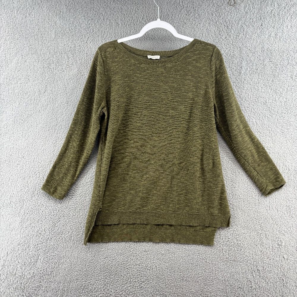 Eileen Fisher Olive Green Crewneck Sweater